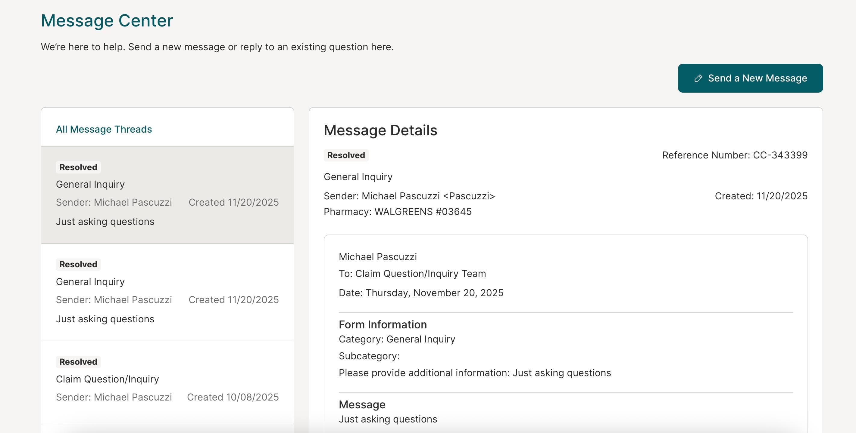 PRC Secure Messaging screenshot